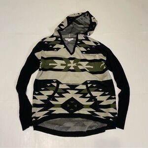 Cloud Chaser Black and Green Patterned Sweater